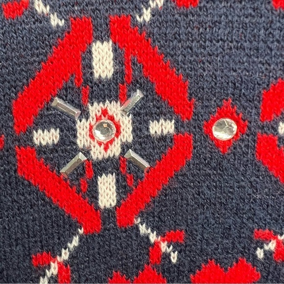 CHARTER CLUB SWEATER WOMEN'S Sz L PXL KNIT CREW NECK MULTICOLOR DOG HEART Beaded - Picture 3 of 12